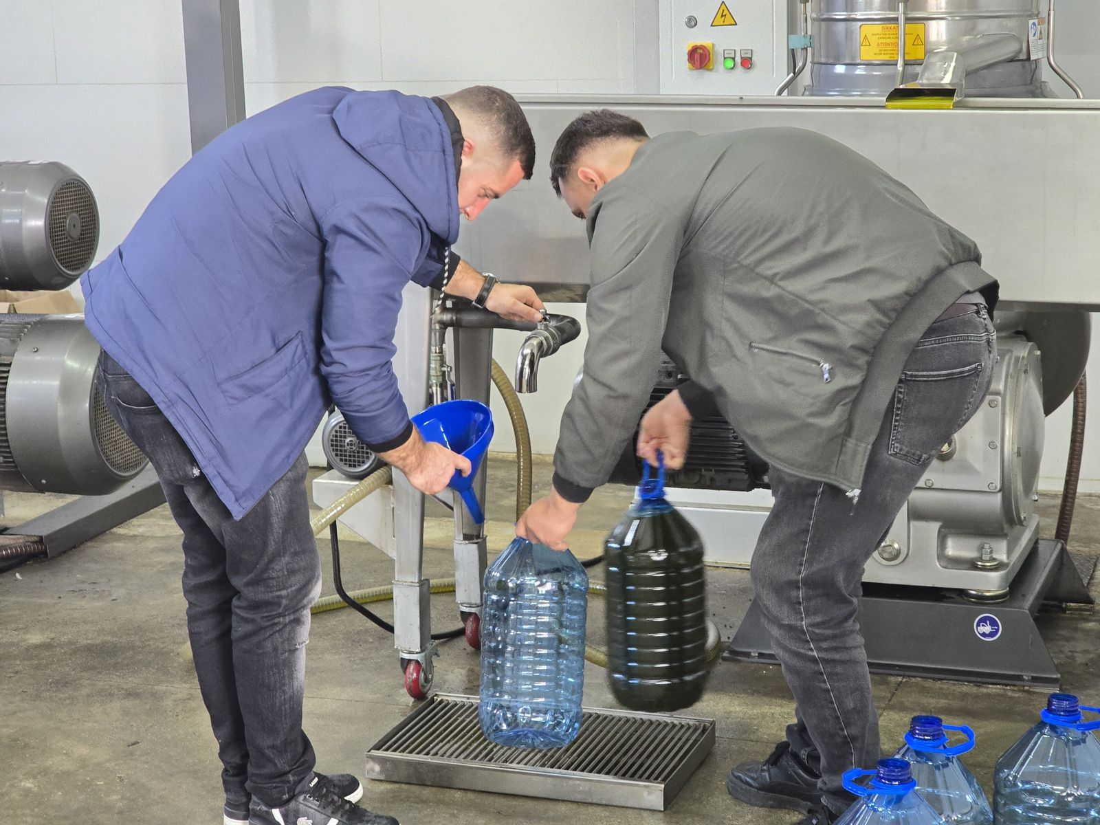 Vaj ulliri i ri që mbushet në dalje të separatorit në fabrikën Shkrela